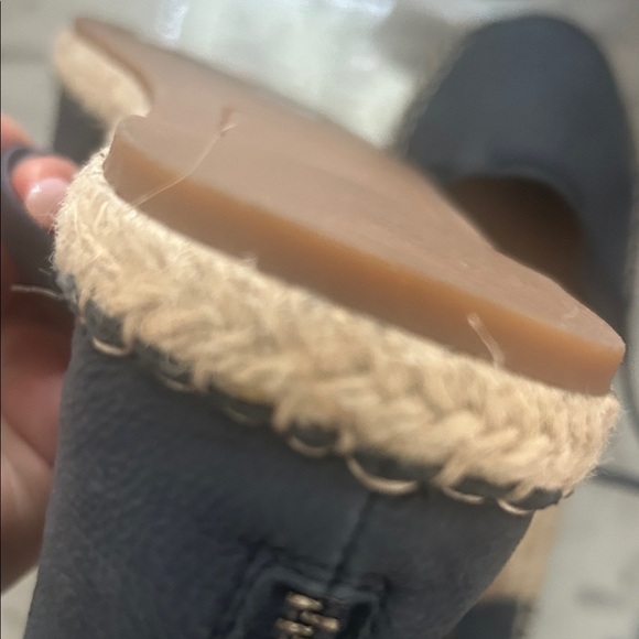Eileen Fisher Black Wanda Tumbled Nubuck Espadrille Genuine  NWT Eileen Fisher Lace Up Denim Blue Espadrille Sandals Sz 9 1/2
